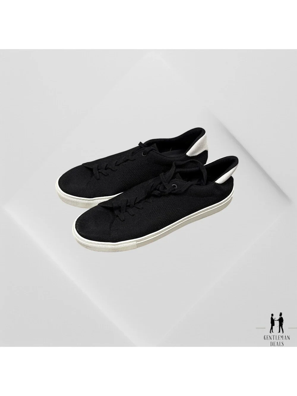 Greats Brooklyn Men’s Royale Knit Sneakers Shoes Black White Lace Up Low Top 12